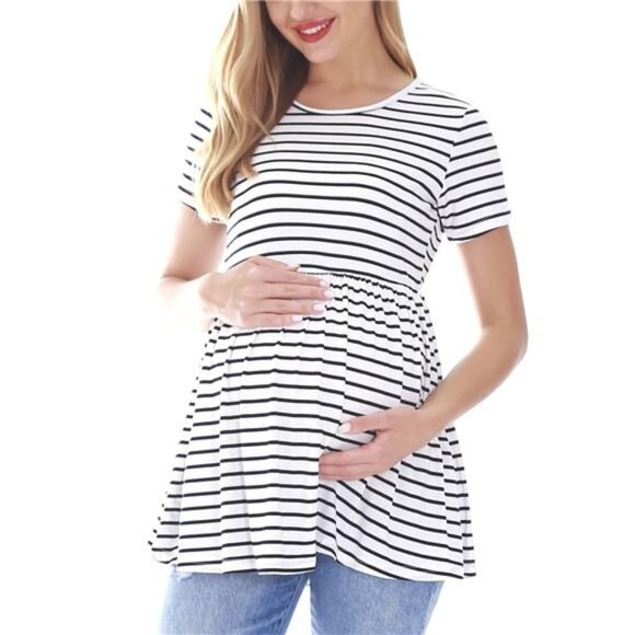 Women's Short Sleeve Maternity Shirts  3-Pack - Picture 3 of 7